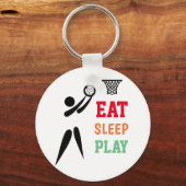 Fun Eat Sleep Play Netball Keyring Sleutelhanger (Voorkant)