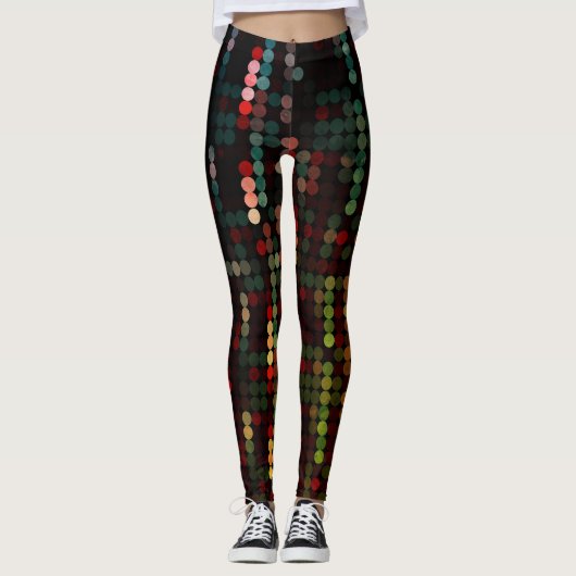 Fun Eccentric Colorful Sequin-like Leggings (Voorkant)
