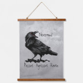 Fun Edgar Allan Poe Quote Raven Passive Aggressive Hangend Wandkleed (Voorkant)