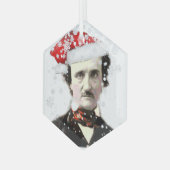 Fun Edgar Allan Poe Santa Hat Humor Glas Ornament (Voorkant links)