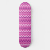 Fun Edgy Pink Zig Zag Persoonlijk Skateboard (Voorkant)