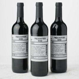 FUN editable grey Wine Labels for WINE Wijn Etiket