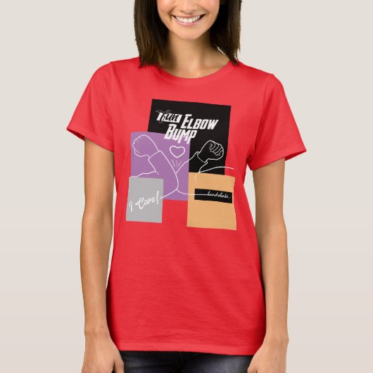 Fun Elbow Bump Handshake, Sociale Afstand T-shirt (Voorkant)