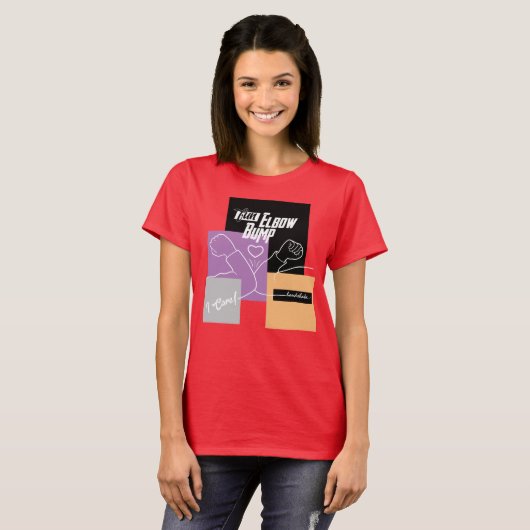 Fun Elbow Bump Handshake, Sociale Afstand T-shirt (Voorkant volledig)