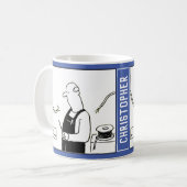 Fun Electricia-Cartoon met naamkeuze. Koffiemok (Voorkant links)