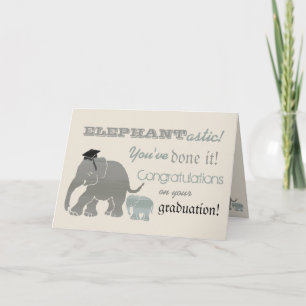 Fun Elephant Afstuderen Typografisch Kaart
