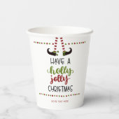Fun Elf Holly Jolly Christmas gepersonaliseerd Papieren Bekers (Achterkant)