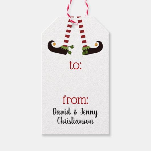 Fun Elf Legs Cadeaulabel (Voorkant)