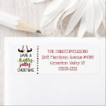 Fun Elf Legs HOLLY JOLLY CHRISTMAS Etiket<br><div class="desc">Met de kerstzelfbenen van de vaar kunt u uw vakantieretouradres beter weergeven en de vakantie-identificatie kan worden verbeterd met de groet HEBBEN EEN HOLLY JOLLY CHRISTMAS.</div>