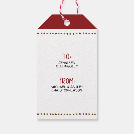 Fun Elf Legs Holly Jolly Christmas TO FROM Cadeaulabel (Achterkant)