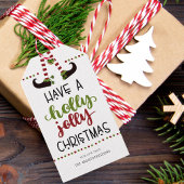 Fun Elf Legs Holly Jolly Kerstmis Cadeaulabel