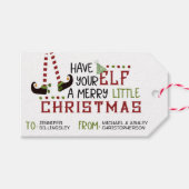 Fun Elf Legs Merry Little kerst to from Cadeaulabel (Voorkant (Horizontaal))