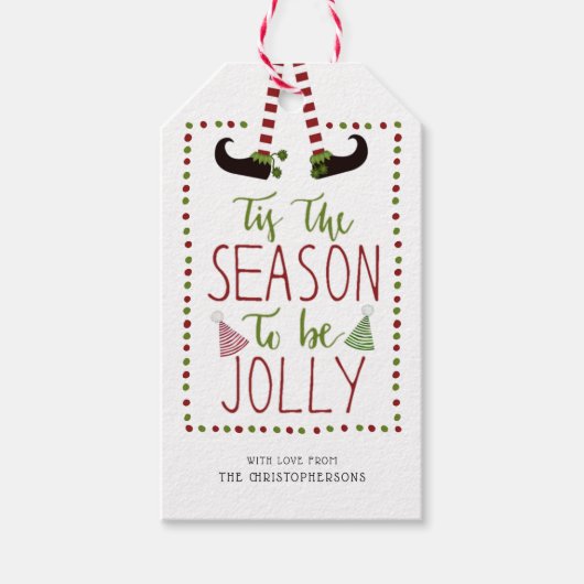 Fun Elf Legs SEIZOEN OM JOLLY TE ZIJN Cadeaulabel (Voorkant)