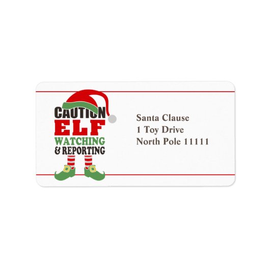 Fun ELF WATCHING kerstcadeaulabel Etiket (Voorkant)