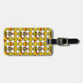 Fun Emoji Pattern Emotion Facets Bagagelabel (Voorkant horizontaal)