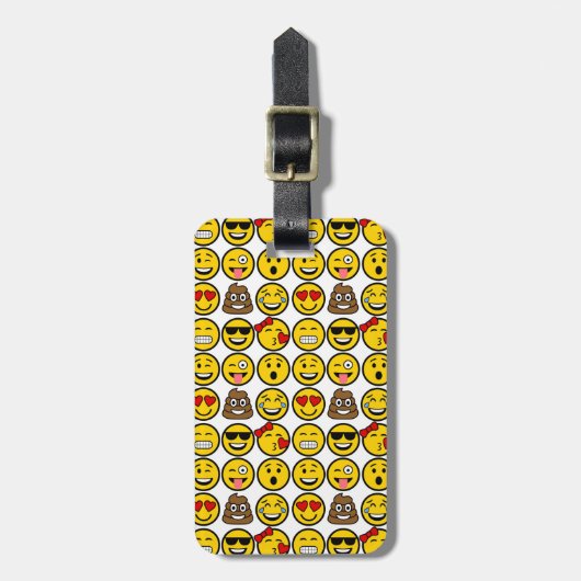 Fun Emoji Pattern Emotion Facets Bagagelabel (Voorkant verticaal)