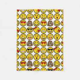 Fun Emoji Pattern Emotion Facets Fleece Deken