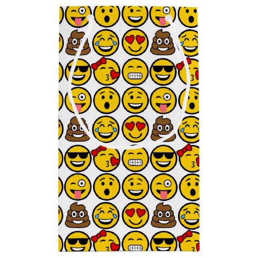 Fun Emoji Pattern Emotion Facets Klein Cadeauzakje (Achterkant)