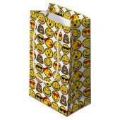 Fun Emoji Pattern Emotion Facets Klein Cadeauzakje (Voorkant Gekanteld)