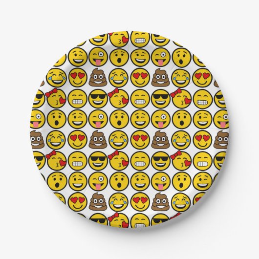 Fun Emoji Pattern Emotion Facets Papieren Bordje (Voorkant)