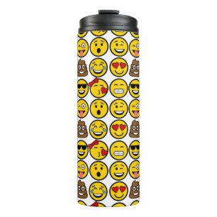 Fun Emoji Pattern Emotion Facets Thermosbeker