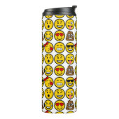 Fun Emoji Pattern Emotion Facets Thermosbeker (Gedraaid links)