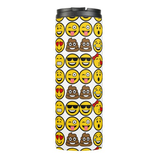 Fun Emoji Pattern Emotion Facets Thermosbeker (Achterkant)