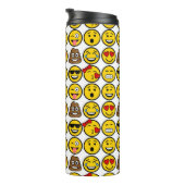 Fun Emoji Pattern Emotion Facets Thermosbeker (Geroteerd rechts)