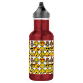 Fun Emoji Pattern Emotion Facets Waterfles (Rechts)