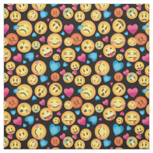 Fun Emoji Print Fabric Stof