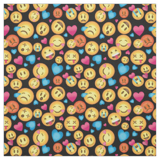 Fun Emoji Print Fabric Stof
