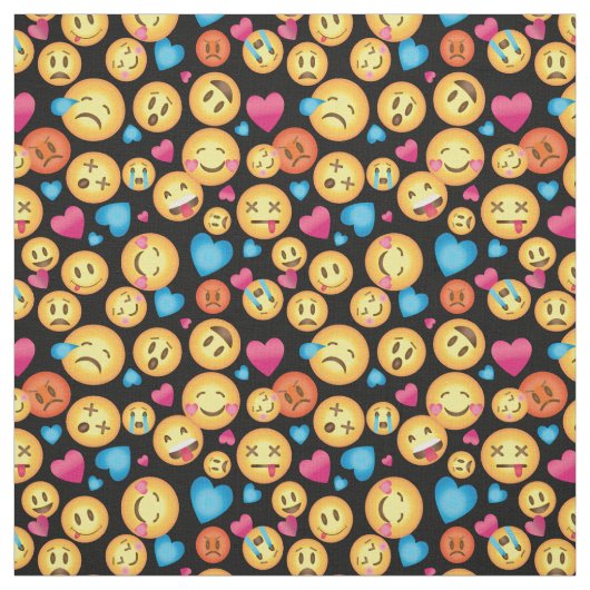 Fun Emoji Print Fabric Stof (Swatch)