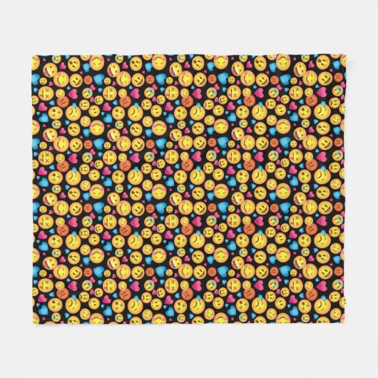 Fun Emoji Print Fleece Blanket (Voorkant (Horizontaal))