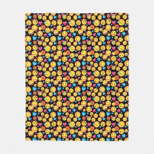 Fun Emoji Print Fleece Blanket Deken (Voorkant)