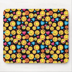 Fun Emoji Print Mousepad, Emoticon toss print Muismat
