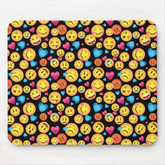 Fun Emoji Print Mousepad, Emoticon toss print Muismat (Voorkant)