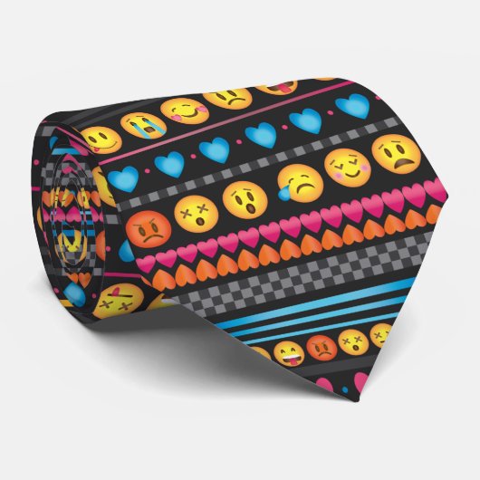 Fun Emoji Print Stropdas (Opgerold)