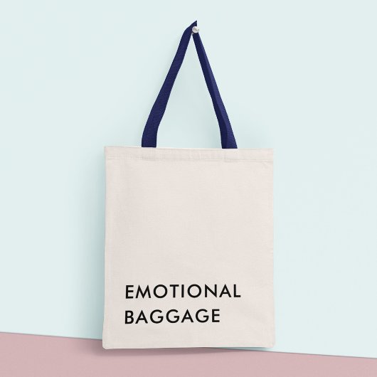 Fun EMOTIONAL BAGAGE minimalist Modern Typografie Tote Bag