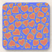 Fun en Bold Hearts Patroon Bier Onderzetter (Voorkant)