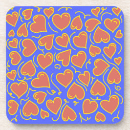 Fun en Bold Hearts Patroon Bier Onderzetter