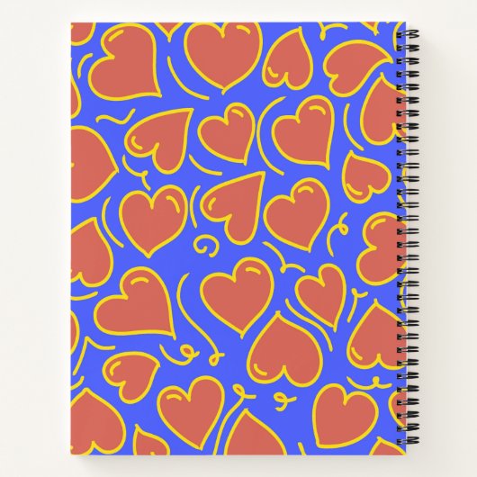 Fun en Bold Hearts Patroon Notitieboek (Achterkant)
