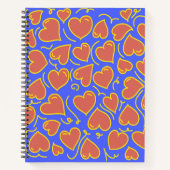 Fun en Bold Hearts Patroon Notitieboek (Voorkant)