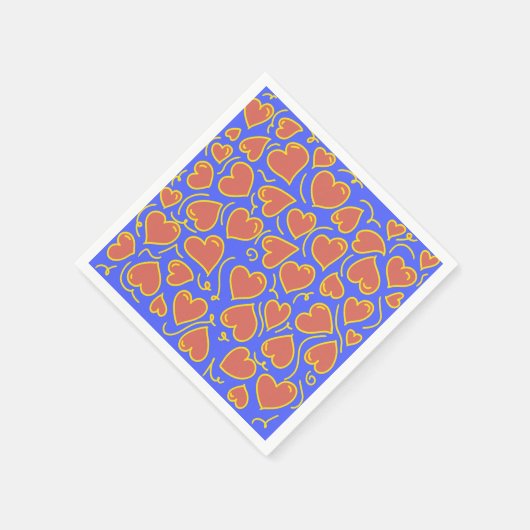 Fun en Bold Hearts Patroon Servet (Hoek)