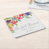 Fun en Bright Tulips en Greenery Vrijgezellenfeest Kartonnen Onderzetters (Schuin)