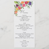 Fun en Bright Tulips en Greenery Vrijgezellenfeest Menu (Voorkant)