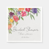 Fun en Bright Tulips en Greenery Vrijgezellenfeest Servet (Voorkant)