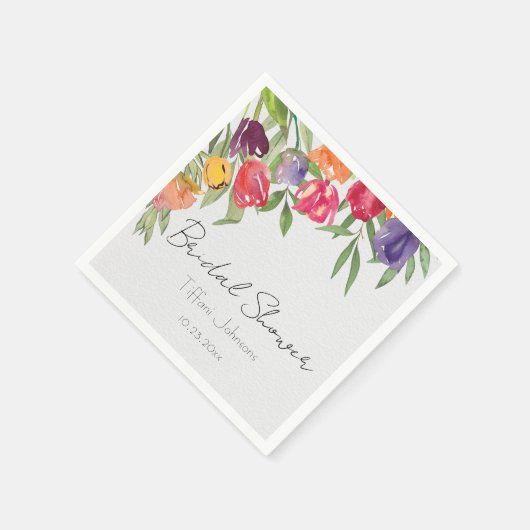 Fun en Bright Tulips en Greenery Vrijgezellenfeest Servet (Hoek)