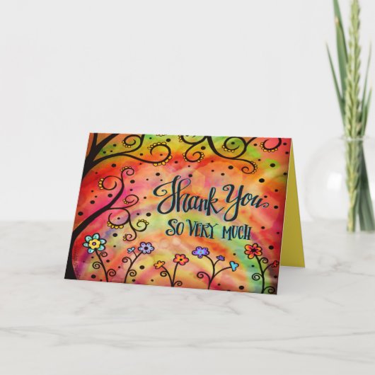 Fun en Carefree Hartelijk dank Kaart (Voorkant)