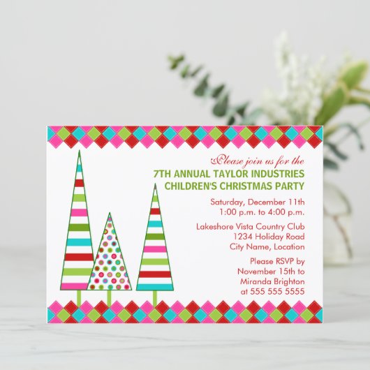 Fun en Colorful Kerstparty Kaart (Staand voorkant)