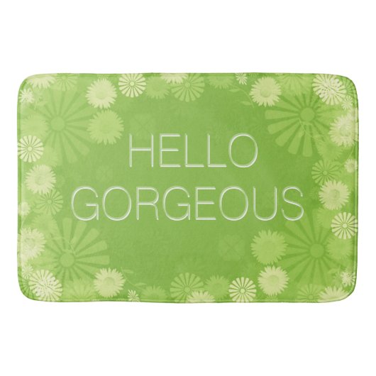 Fun en Cute Hallo GorGood Spring Flowers Badmat (Voorkant)